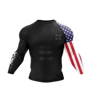 X MARTIAL RASH GUARD BBJ-MMA AMERICAN WARRIOR SIZE S